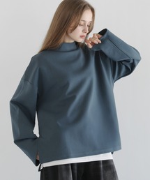 モックネック」に該当するレディースのTシャツ/カットソー（グレー