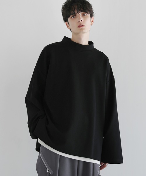LILL(リル)の「コットンポンチモックネックカットソー(Tシャツ/カットソー・メンズ・チャコールグレー/ボルドー/ホワイト/ブルーグレー/ブラック/ライトグレー・XL/L/M/S)」の2枚目の写真
