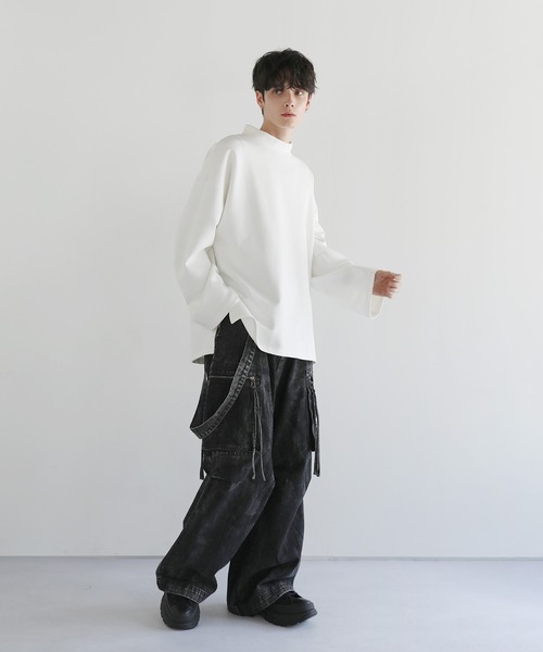LILL(リル)の「コットンポンチモックネックカットソー(Tシャツ/カットソー・メンズ・チャコールグレー/ボルドー/ホワイト/ブルーグレー/ブラック/ライトグレー・XL/L/M/S)」の12枚目の写真