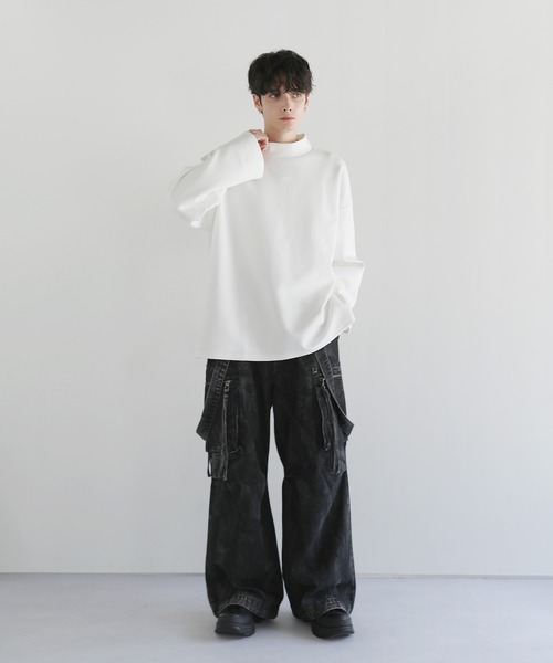 LILL(リル)の「コットンポンチモックネックカットソー(Tシャツ/カットソー・メンズ・チャコールグレー/ボルドー/ホワイト/ブルーグレー/ブラック/ライトグレー・XL/L/M/S)」の14枚目の写真