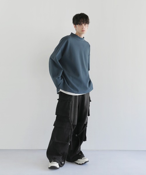 LILL(リル)の「コットンポンチモックネックカットソー(Tシャツ/カットソー・メンズ・チャコールグレー/ボルドー/ホワイト/ブルーグレー/ブラック/ライトグレー・XL/L/M/S)」の22枚目の写真