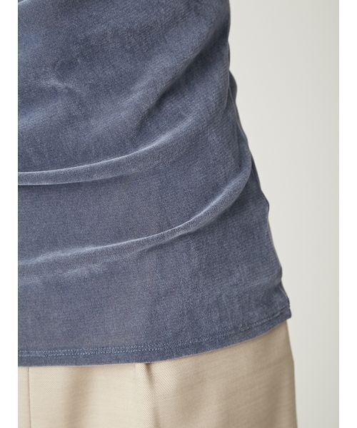 FRAY I.D（フレイアイディー）の「デコルテタックフロッキーチュールトップス（Tシャツ/カットソー・レディース・カーキ/ブラック/アイボリー/ブルー・F）」の12枚目の写真