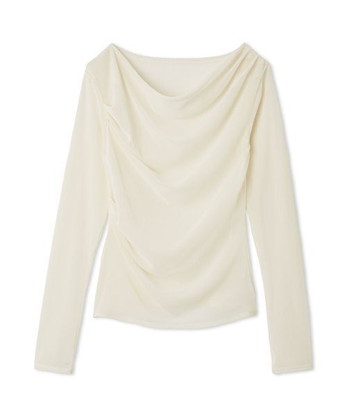 FRAY I.D（フレイアイディー）の「デコルテタックフロッキーチュールトップス（Tシャツ/カットソー・レディース・カーキ/ブラック/アイボリー/ブルー・F）」の15枚目の写真