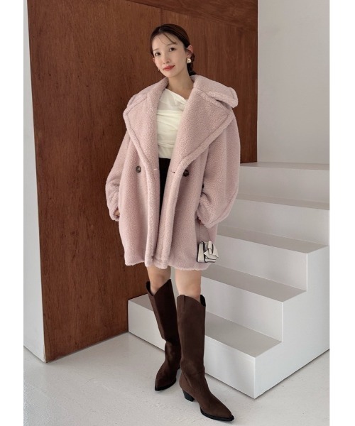 デコルテタックフロッキーチュールトップス（Tシャツ/カットソー