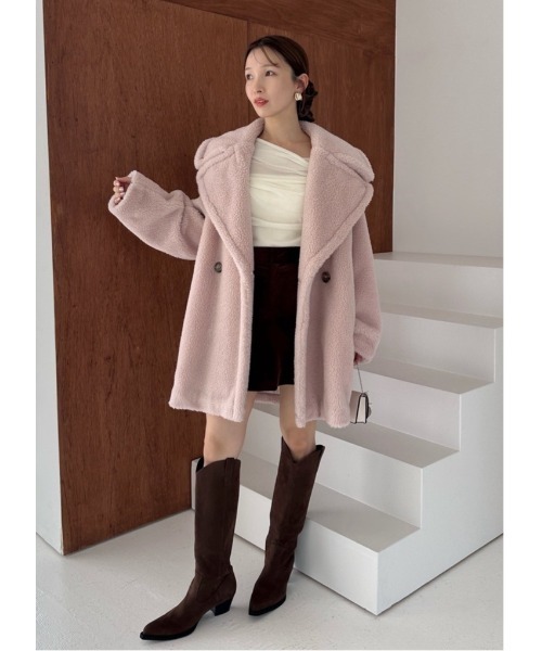 デコルテタックフロッキーチュールトップス（Tシャツ/カットソー