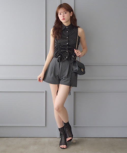 Ambre Neige(アンブルネージュ)の「front gathers sleeveless shirt /フロントギャザーノースリーブシャツ(シャツ/ブラウス・レディース・オフホワイト/ブラック/ネイビー・FREE)」の21枚目の写真