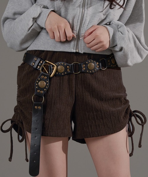 apres jour mignon(アプレジュールミニョン)の「ドロストショートパンツ【ZOZOTOWN限定アイテム】(その他パンツ・レディース・ブラック/ブラウン系その他・X-LARGE/フリー)」の1枚目の写真