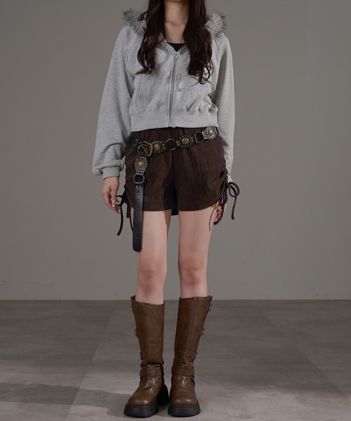 apres jour mignon(アプレジュールミニョン)の「ドロストショートパンツ【ZOZOTOWN限定アイテム】(その他パンツ・レディース・ブラック/ブラウン系その他・X-LARGE/フリー)」の8枚目の写真