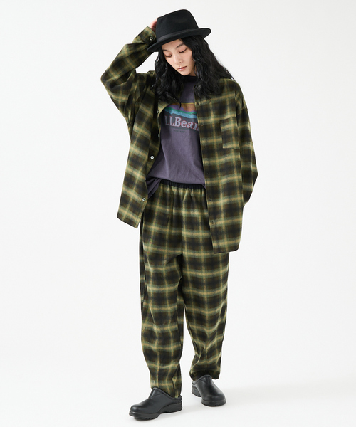 Revo.(レボ)の「【Revo.レボ】 オンブレーチェックシャツ/ルーズフィット /セットアップ/ユニセックス(シャツ/ブラウス・メンズ・パープル/ブラウン/ブルー/グリーン・M/L)」の6枚目の写真