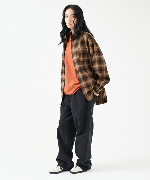 Revo.(レボ)の「【Revo.レボ】 オンブレーチェックシャツ/ルーズフィット /セットアップ/ユニセックス(シャツ/ブラウス・メンズ・パープル/ブラウン/ブルー/グリーン・M/L)」の22枚目の写真