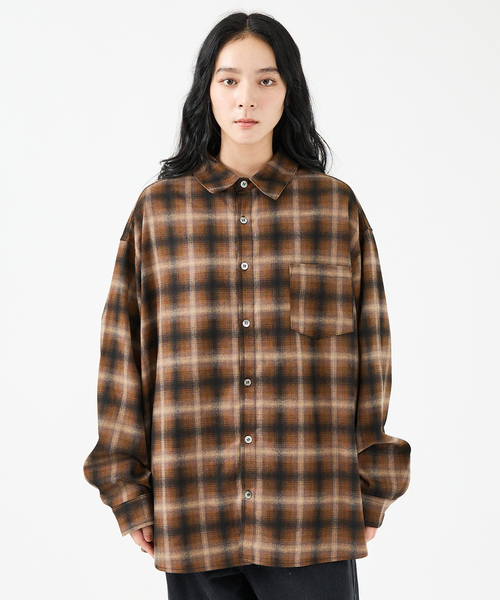 Revo.(レボ)の「【Revo.レボ】 オンブレーチェックシャツ/ルーズフィット /セットアップ/ユニセックス(シャツ/ブラウス・メンズ・パープル/ブラウン/ブルー/グリーン・M/L)」の19枚目の写真
