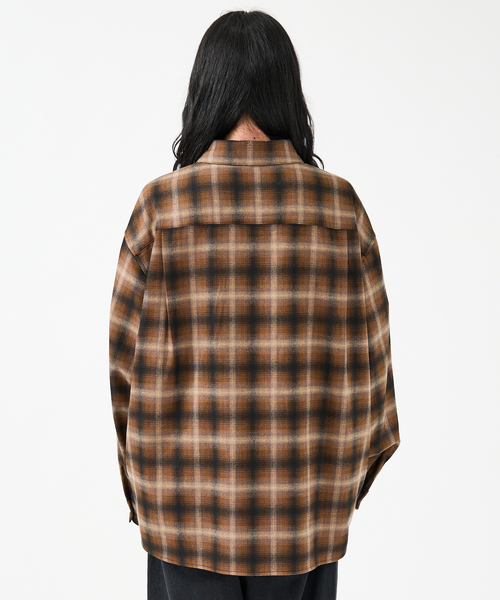 Revo.(レボ)の「【Revo.レボ】 オンブレーチェックシャツ/ルーズフィット /セットアップ/ユニセックス(シャツ/ブラウス・メンズ・パープル/ブラウン/ブルー/グリーン・M/L)」の18枚目の写真