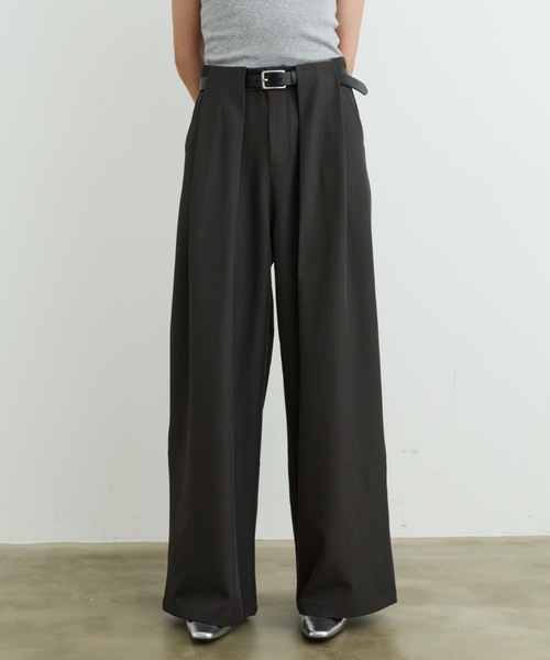 DFFUR.(ディフル)の「ワイドタックループスラックス(スラックス・レディース・ボルドー/チャコールグレー・MEDIUM/LARGE/SMALL)」の16枚目の写真