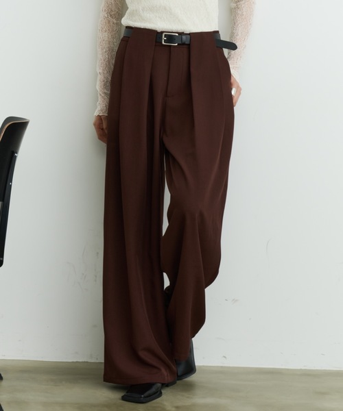 DFFUR.(ディフル)の「ワイドタックループスラックス(スラックス・レディース・ボルドー/チャコールグレー・MEDIUM/LARGE/SMALL)」の10枚目の写真