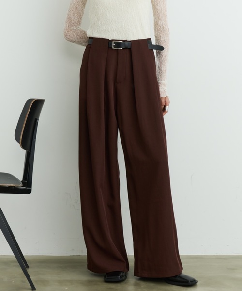 DFFUR.(ディフル)の「ワイドタックループスラックス(スラックス・レディース・ボルドー/チャコールグレー・MEDIUM/LARGE/SMALL)」の9枚目の写真