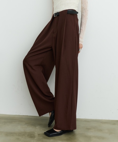 DFFUR.(ディフル)の「ワイドタックループスラックス(スラックス・レディース・ボルドー/チャコールグレー・MEDIUM/LARGE/SMALL)」の12枚目の写真
