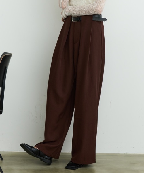 DFFUR.(ディフル)の「ワイドタックループスラックス(スラックス・レディース・ボルドー/チャコールグレー・MEDIUM/LARGE/SMALL)」の11枚目の写真