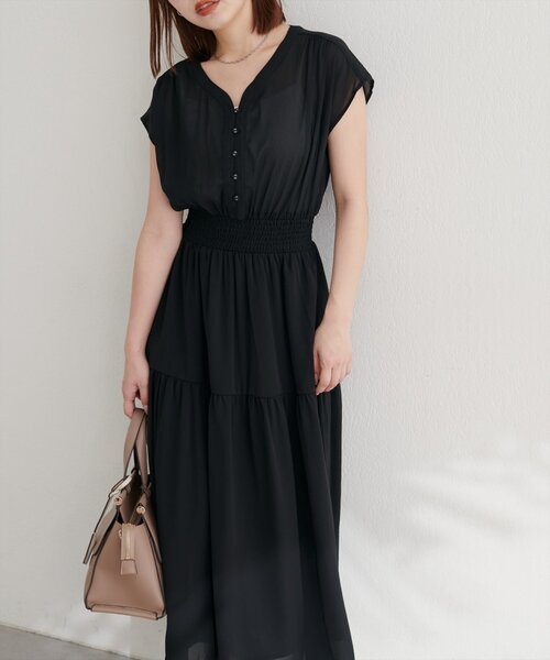 natural couture(ナチュラルクチュール)の「WEB限定 /【プチナチュ】ウエストシャーリングワンピース(ワンピース・レディース・ベージュ/その他1/ブラック・SMALL/MEDIUM)」の9枚目の写真