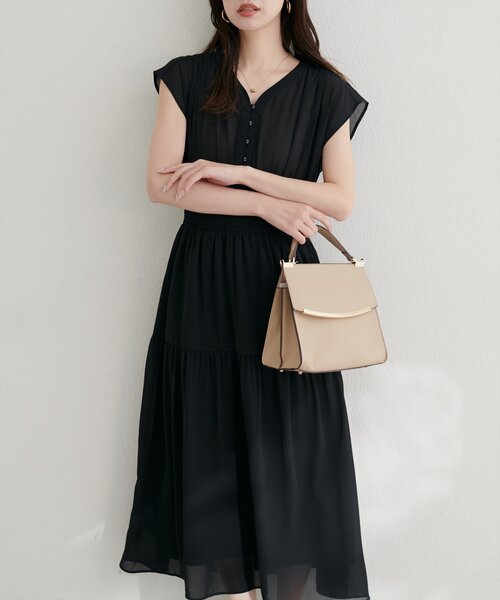 natural coutureプチナチュウエストシャーリングワンピース　Sサイズ natural couture（ナチュラルクチュール）の「【プチナチュ