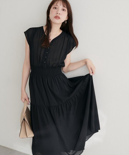 natural couture(ナチュラルクチュール)の「WEB限定 /【プチナチュ】ウエストシャーリングワンピース(ワンピース・レディース・ベージュ/その他1/ブラック・SMALL/MEDIUM)」の12枚目の写真