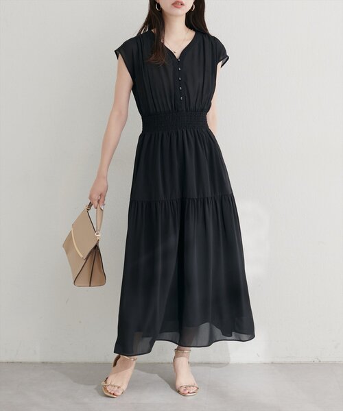 natural couture(ナチュラルクチュール)の「WEB限定 /【プチナチュ】ウエストシャーリングワンピース(ワンピース・レディース・ベージュ/その他1/ブラック・SMALL/MEDIUM)」の10枚目の写真