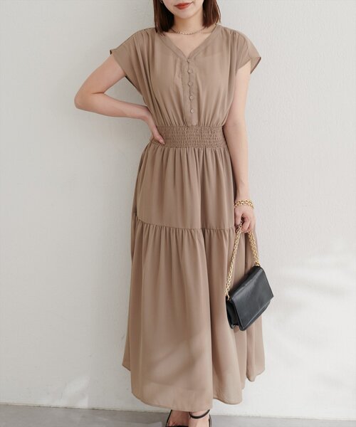 natural couture(ナチュラルクチュール)の「WEB限定 /【プチナチュ】ウエストシャーリングワンピース(ワンピース・レディース・ベージュ/その他1/ブラック・SMALL/MEDIUM)」の15枚目の写真