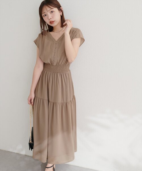 natural couture(ナチュラルクチュール)の「WEB限定 /【プチナチュ】ウエストシャーリングワンピース(ワンピース・レディース・ベージュ/その他1/ブラック・SMALL/MEDIUM)」の17枚目の写真