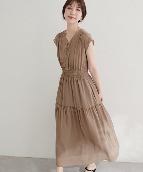 natural couture(ナチュラルクチュール)の「WEB限定 /【プチナチュ】ウエストシャーリングワンピース(ワンピース・レディース・ベージュ/その他1/ブラック・SMALL/MEDIUM)」の20枚目の写真