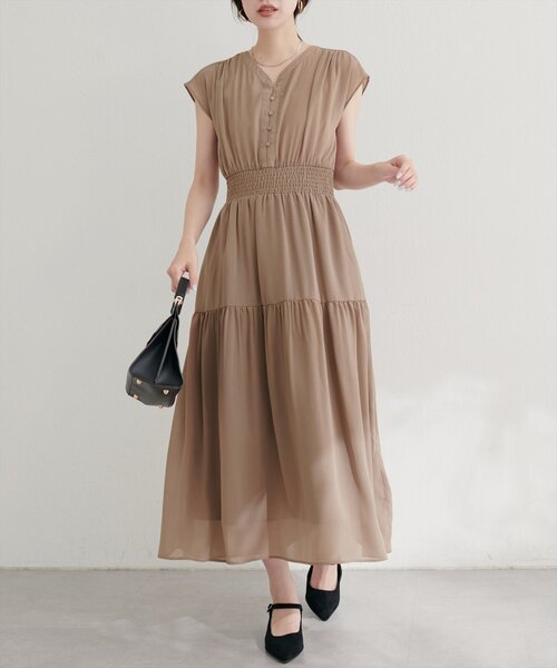 natural couture(ナチュラルクチュール)の「WEB限定 /【プチナチュ】ウエストシャーリングワンピース(ワンピース・レディース・ベージュ/その他1/ブラック・SMALL/MEDIUM)」の19枚目の写真