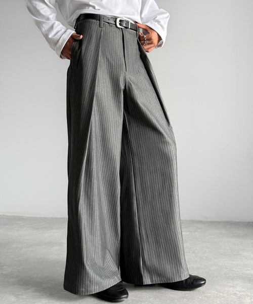 Classical Origin（クラシカルオリジン）の「インタックワイドフレアスラックス／In-Tuck Design Wide Flared Pants（スラックス・メンズ・チャコール/杢グレー/ブラック・SMALL/MEDIUM/LARGE）」の11枚目の写真