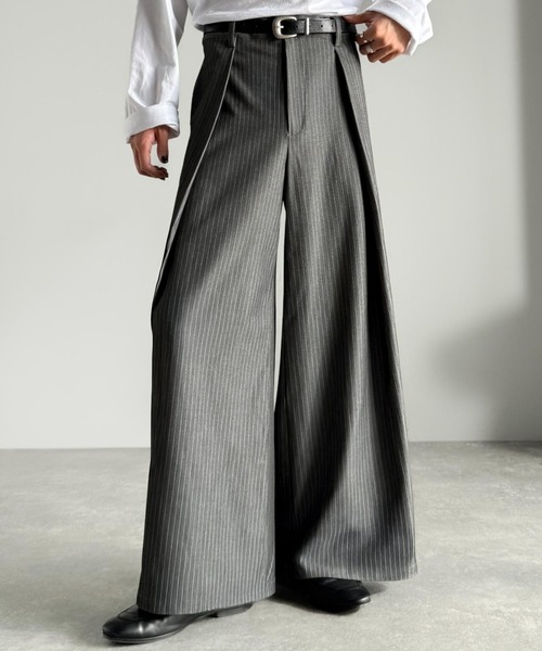 Classical Origin（クラシカルオリジン）の「インタックワイドフレアスラックス／In-Tuck Design Wide Flared Pants（スラックス・メンズ・チャコール/杢グレー/ブラック・SMALL/MEDIUM/LARGE）」の10枚目の写真