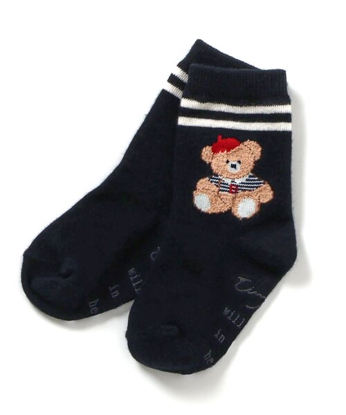 apres les cours(アプレレクール)の「tiny bear 3柄アソートソックス(ソックス/靴下・キッズ・レッド/ネイビー/オフホワイト・21/15 /18/12)」の4枚目の写真