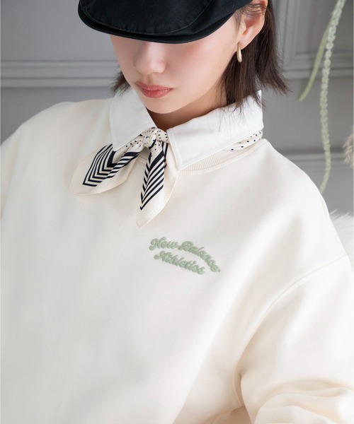 NEW BALANCE(ニューバランス)の「Linear Heritage フリースクルー(スウェット・レディース・ブラック/ライトベージュ・SMALL/MEDIUM/LARGE/X-LARGE)」の15枚目の写真