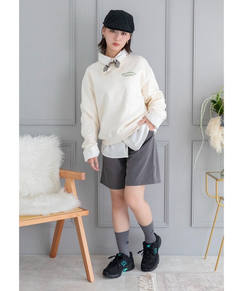 NEW BALANCE(ニューバランス)の「Linear Heritage フリースクルー(スウェット・レディース・ブラック/ライトベージュ・SMALL/MEDIUM/LARGE/X-LARGE)」の17枚目の写真