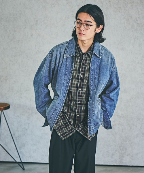 BAYFLOW（ベイフロー）の「[セットアップ可]ジップデニムジャケット（デニムジャケット・メンズ・ブラック/ダークブルー・MEDIUM/LARGE）」の2枚目の写真