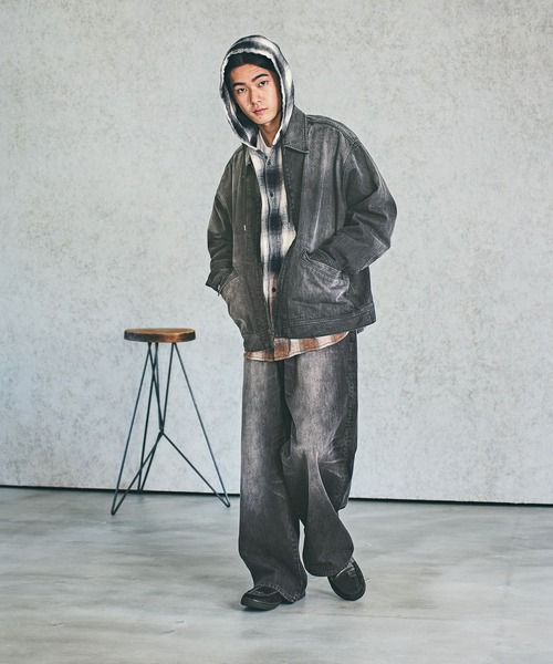 BAYFLOW（ベイフロー）の「[セットアップ可]ジップデニムジャケット（デニムジャケット・メンズ・ブラック/ダークブルー・MEDIUM/LARGE）」の4枚目の写真