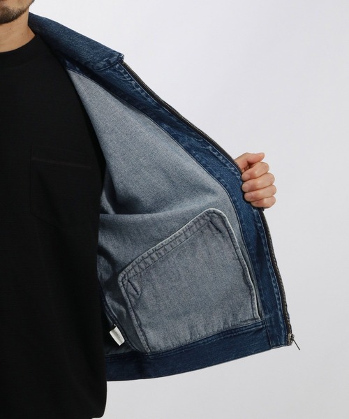 アルベロベロ　COCHONデザイン　フードファーデニムジャケット　ブルー NEW CLASSIC JEAN JACKET #VINTAGE BLUE/ FAILE アートコラボ