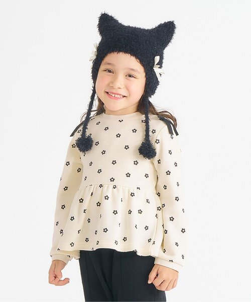 apres les cours（アプレレクール）の「肩リボンペプラムトレーナー（スウェット・キッズ・その他3/ネイビー/キャメル/ローズ/アイボリー/サックスブルー・80/90/100/110/120/130/140）」の6枚目の写真