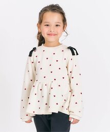 apres les cours | 肩リボンペプラムトレーナー(スウェット)