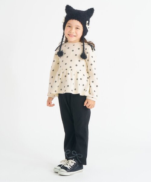 apres les cours（アプレレクール）の「肩リボンペプラムトレーナー（スウェット・キッズ・その他3/ネイビー/キャメル/ローズ/アイボリー/サックスブルー・80/90/100/110/120/130/140）」の7枚目の写真