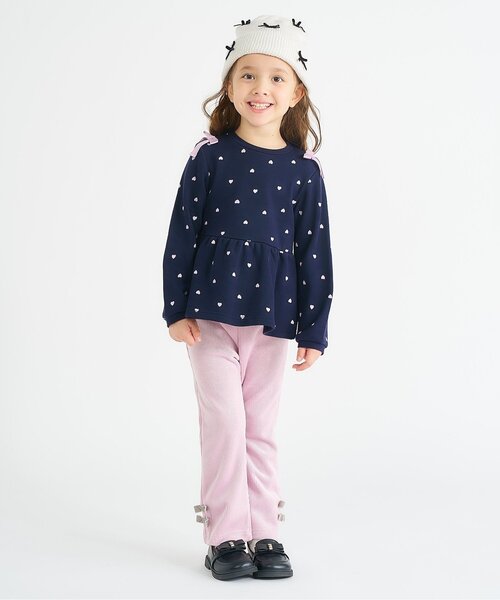 apres les cours（アプレレクール）の「肩リボンペプラムトレーナー（スウェット・キッズ・その他3/ネイビー/キャメル/ローズ/アイボリー/サックスブルー・80/90/100/110/120/130/140）」の11枚目の写真