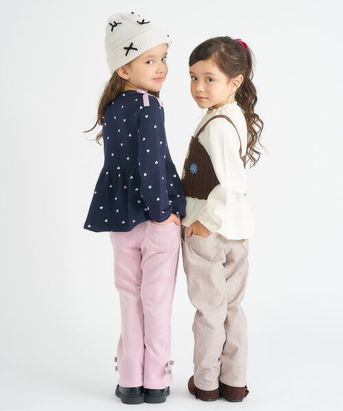 apres les cours（アプレレクール）の「肩リボンペプラムトレーナー（スウェット・キッズ・その他3/ネイビー/キャメル/ローズ/アイボリー/サックスブルー・80/90/100/110/120/130/140）」の13枚目の写真