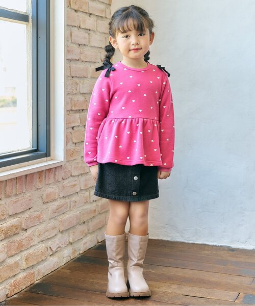 apres les cours（アプレレクール）の「肩リボンペプラムトレーナー（スウェット・キッズ・その他3/ネイビー/キャメル/ローズ/アイボリー/サックスブルー・80/90/100/110/120/130/140）」の14枚目の写真