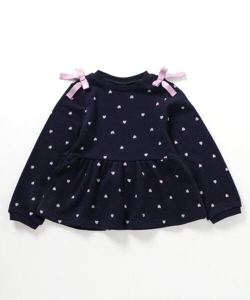 apres les cours（アプレレクール）の「肩リボンペプラムトレーナー（スウェット・キッズ・その他3/ネイビー/キャメル/ローズ/アイボリー/サックスブルー・80/90/100/110/120/130/140）」の22枚目の写真