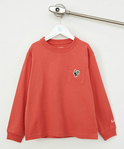 Lee(リー)の「Lee/リー【110-150cm】キッズ ワッペンポケット長袖Tシャツ/ロンT/長袖Tシャツ(Tシャツ/カットソー・キッズ・チャコール/レッド/グリーン・110/120/130/150/140)」の3枚目の写真