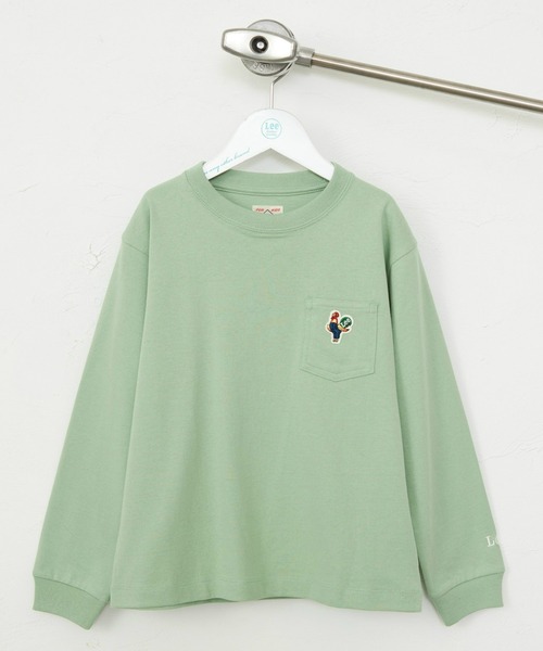 Lee(リー)の「Lee/リー【110-150cm】キッズ ワッペンポケット長袖Tシャツ/ロンT/長袖Tシャツ(Tシャツ/カットソー・キッズ・チャコール/レッド/グリーン・110/120/130/150/140)」の1枚目の写真