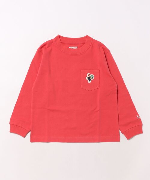Lee(リー)の「Lee/リー【110-150cm】キッズ ワッペンポケット長袖Tシャツ/ロンT/長袖Tシャツ(Tシャツ/カットソー・キッズ・チャコール/レッド/グリーン・110/120/130/150/140)」の4枚目の写真