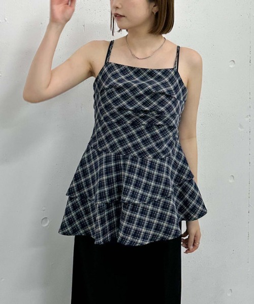 archives（アルシーヴ）の「チェックアシメチュニック（シャツ/ブラウス・レディース・ブラック/ネイビー・MEDIUM）」の6枚目の写真
