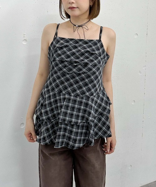 archives（アルシーヴ）の「チェックアシメチュニック（シャツ/ブラウス・レディース・ブラック/ネイビー・MEDIUM）」の13枚目の写真