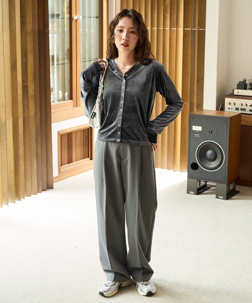 セール】限定展開 ベロア ボタン カーディガン（カーディガン/ボレロ